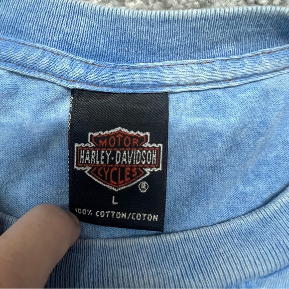 Vtg Harley Davidson Shirt Mens Large Blue Acid Wash Wisconsin 90s 1998 Bike - Picture 4 of 7